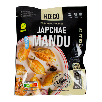 Mandu gefüllt mit Glasnudeln und Gemüse