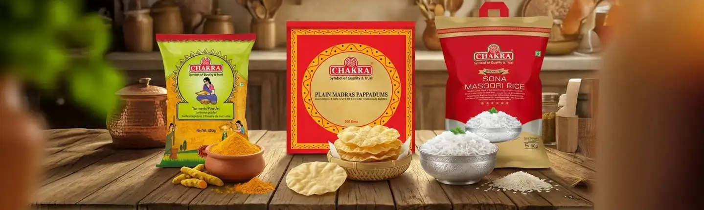 Madras Papadums, Tumeric powder